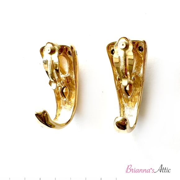 GIVENCHY Crystal & Faux Pearl Clip-On Earrings. Wedding/Estate Earrings - Picture 4 of 10